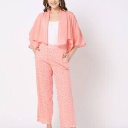 Geometric Print Pants & Shrug Set-10