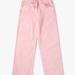 Girls Lightly Washed Mid-Rise Flared Jeans-image-3