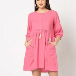 fusion Women Embroidered Mini A-Line Dress-picture-37