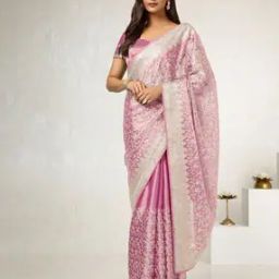 Women Embroidery Saree with Blouse Piece-image-83
