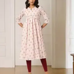 Women Floral Print Flared Kurta-image-68