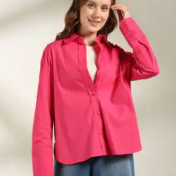 Women Regular Fit Shirt with Spread Collar-image-27