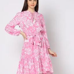 Women Floral Print Fit & Flare Dress-image-28
