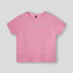 Girls Ribbed Relaxed Fit Round-Neck T-Shirt-image-43