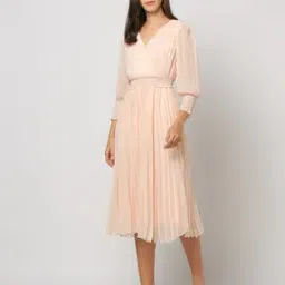 Women Swiss-Dot Fit & Flare Dress-image-97