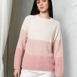Women Colourblock Regular Fit Pullover-image-97