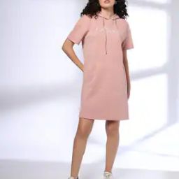 Women Embroidered Hooded Straight Dress-image-89
