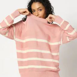 Women Striped Crew-Neck Pullover-image-79