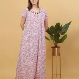 sweet dreams Women Printed Nightgown with Insert Pockets-picture-34