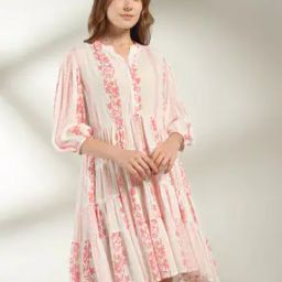 Women Floral Print Tiered Dress-image-89