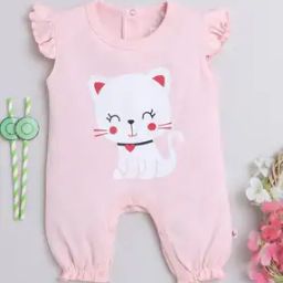 Graphic Print Rompers with Snap-Button Closure-image-44