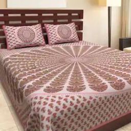 150 TC Floral Print Double Bedsheet with Pillow Covers-image-93