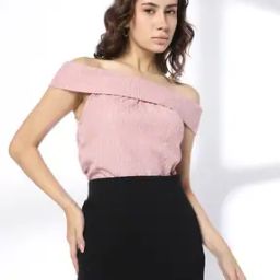 Women Patterned Slim Fit Off-Shoulder Top-image-75