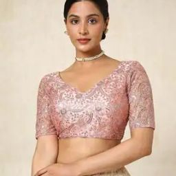 Women Embellished Back Open Blouse-47