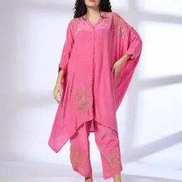 Women Embroidered A-line Kaftan Kurta & Pants Set-image-45
