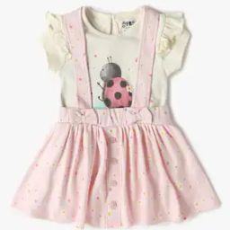 Girls Floral Print Dungarees with T-Shirt-image-97