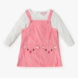 Girls Cotton A-Line Dress with Top-image-51