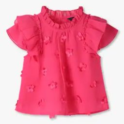 Girls Floral Applique Top-31