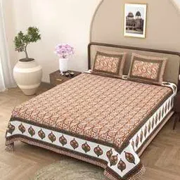 Floral Print Double Bedsheet with Pillow Covers-image-75
