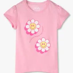 Girls Floral Print Slim Fit Round-Neck T-Shirt-image-50
