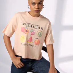 dnmx Women Graphic Print Regular Fit Crew-Neck T-Shirt-picture-19