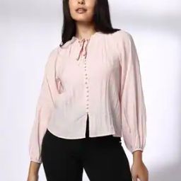 Women Relaxed Fit Top with Balloon Sleeves-image-8