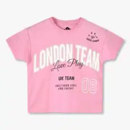 Girls Typographic Print Oversized Crew-Neck T-Shirt-image-18