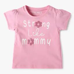 Girls Typographic Print Regular Fit Round-Neck Cotton T-Shirt-picture-38