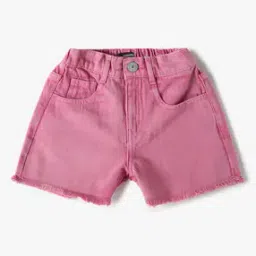 Girls OD Regular Fit Denim Shorts with Insert Pockets-picture-17