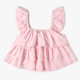 Girls Schiffli Embroidered Flared Top-image-14