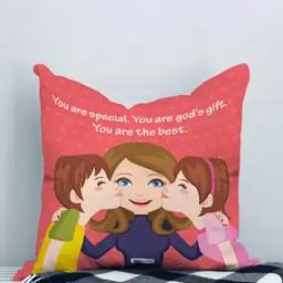 Typographic Print Cushion Cover 12" x 12"-18