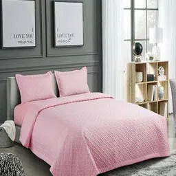 280 TC Quilted Double Bed Cover with Pillow Covers-picture-40