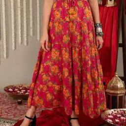 Women Floral Print A-Line Skirt-picture-15
