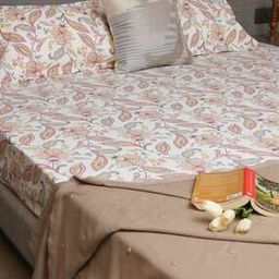 200 TC Floral Print Single Bedsheet with Pillow Cover-image-36