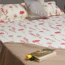 200 TC Floral Print Single Bedsheet with Pillow Cover-34