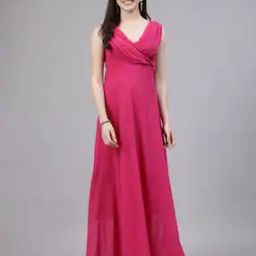 Women V-Neck Gown Dress-image-57