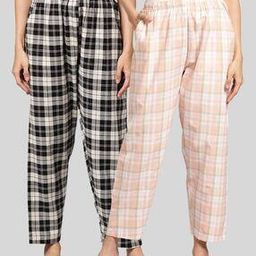 Women Pack of 2 Checked Relaxed Fit Pyjamas-picture-51