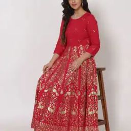Women Printed Fit & Flare Dress-image-2