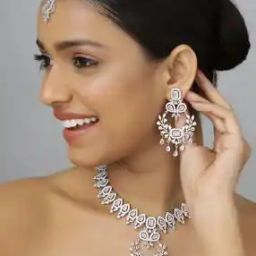 Women Rhodium-Plated American Diamond Studded Multi-piece Set-image-19