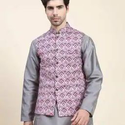 Men Nehru Jacket with Welt Pockets-53