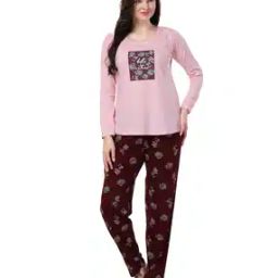 Women Printed T-Shirt & Pyjamas Set-picture-44