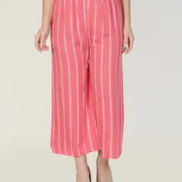 fabclub Women Striped Palazzos with Elasticated Waist-picture-7