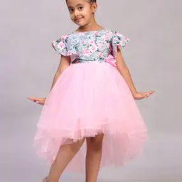 Girls Floral Print Fit & Flare Dress-image-65