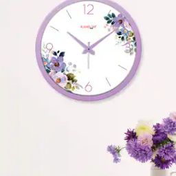 Floral Print Round Analogue Wall Clock-46