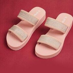 Women Embellished Double-Strap Flip-Flops-image-1