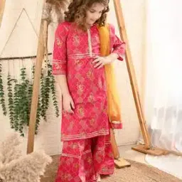 Geometric Print Kurta Suit Set-picture-9