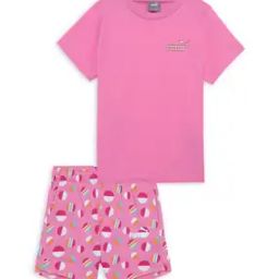 Logo Print Round-Neck T-Shirt & Shorts Set-picture-25