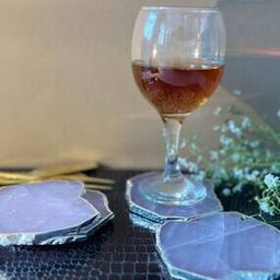Set of 4 Rose Quartz Stone Coasters-image-83