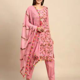 Embellished Unstitched Dress Material with Dupatta-image-60