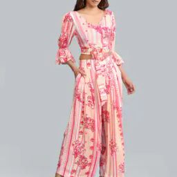 Floral Print Crop Top With Palazzo-picture-9